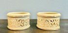 Lenox Ivory Pierced Votive Porcelain Tea Light Set Of 2Candle Holder W/Gold Trim