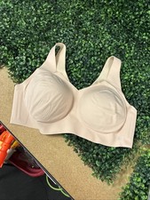 Honeylove V-Neck Bra Blush Stretch Remove Cup Liner Wireless EUC SZ XL New