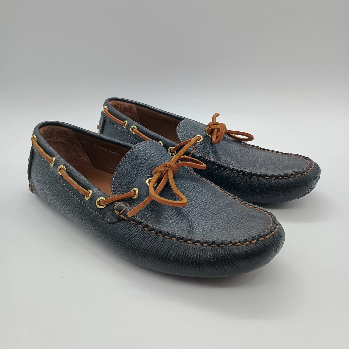 Brooks Brothers Shoes Mens 10.5 Blue Leather Driving Moc Loafers Casual Comfort Dirigo Driving Moc - Harbor Blue Montorso | Rancourt & Co  main image 2