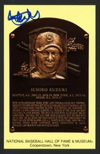 Ichiro Suzuki Signed Hall of Fame HOF Plaque Postcard Seattle Mariners Beckett
