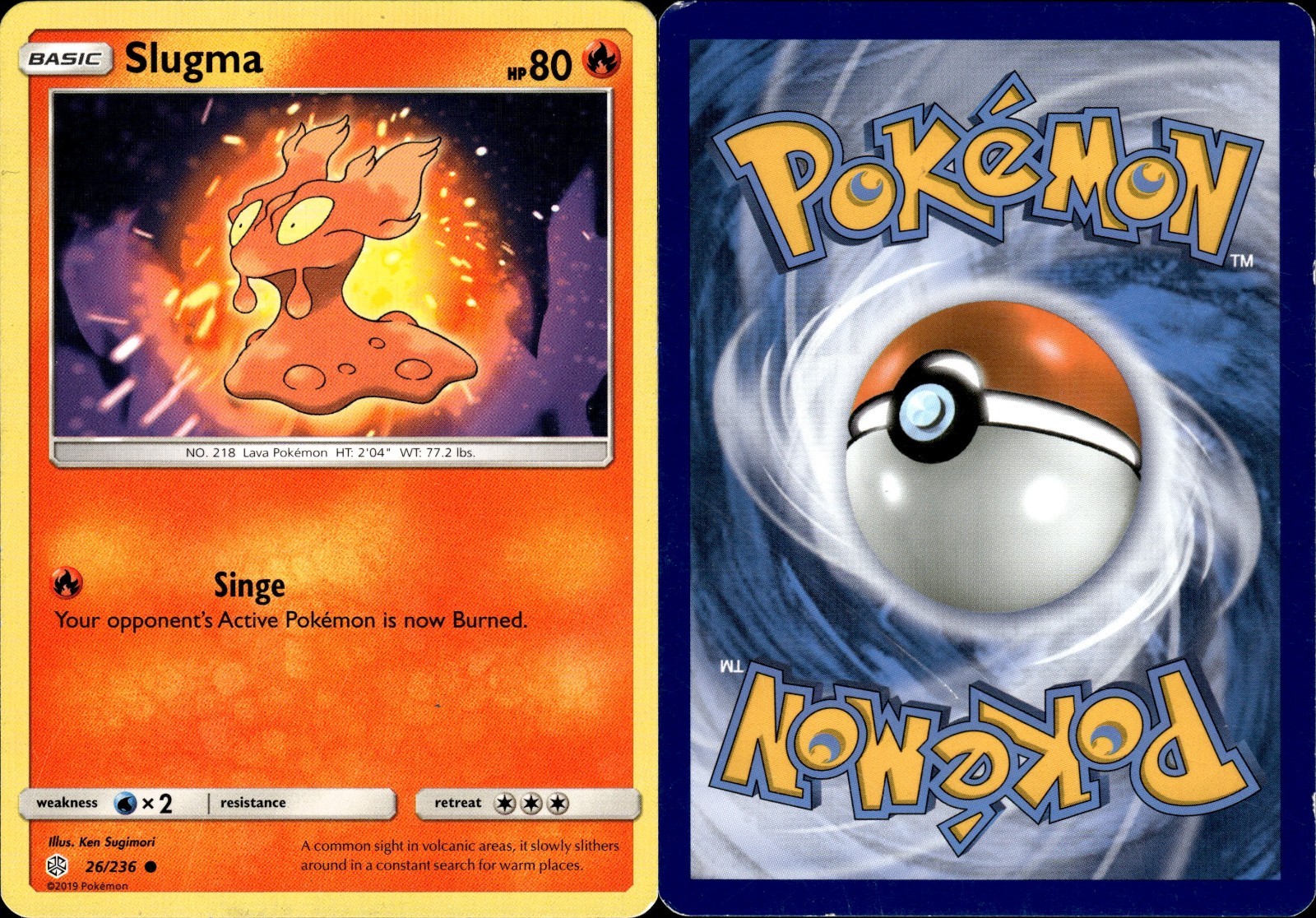 Slugma 26/236 | Sun & Moon - Cosmic Eclipse | Pokemon TCG | English | Common