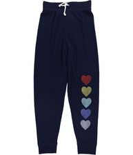 P.J. Salvage Hearts Down Left Leg Pajama Pants Blue 10