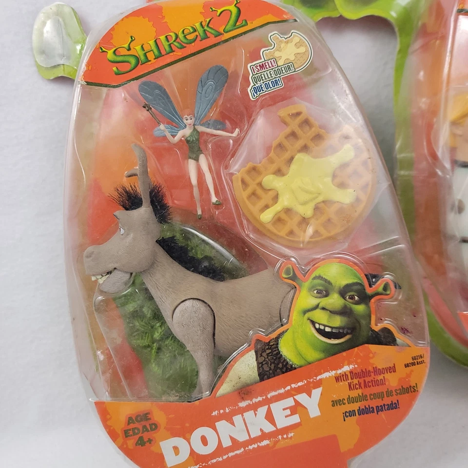 Shrek 2 Donkey & Princess Fiona Action Figures Lot – Hasbro Sealed (2004) - Image 3 of 4