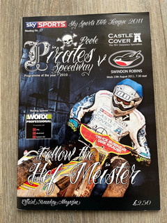 poole speedway programme 10th august 2011 v swindon robins