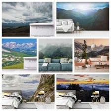 3D Mountain Grass Clouds Self-adhesive Wallpaper Removable Wallpaper Wall Mural