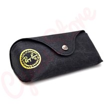 Ray Ban Special Edition Rugged Black Soft Leather Sunglasses Case with Cloth