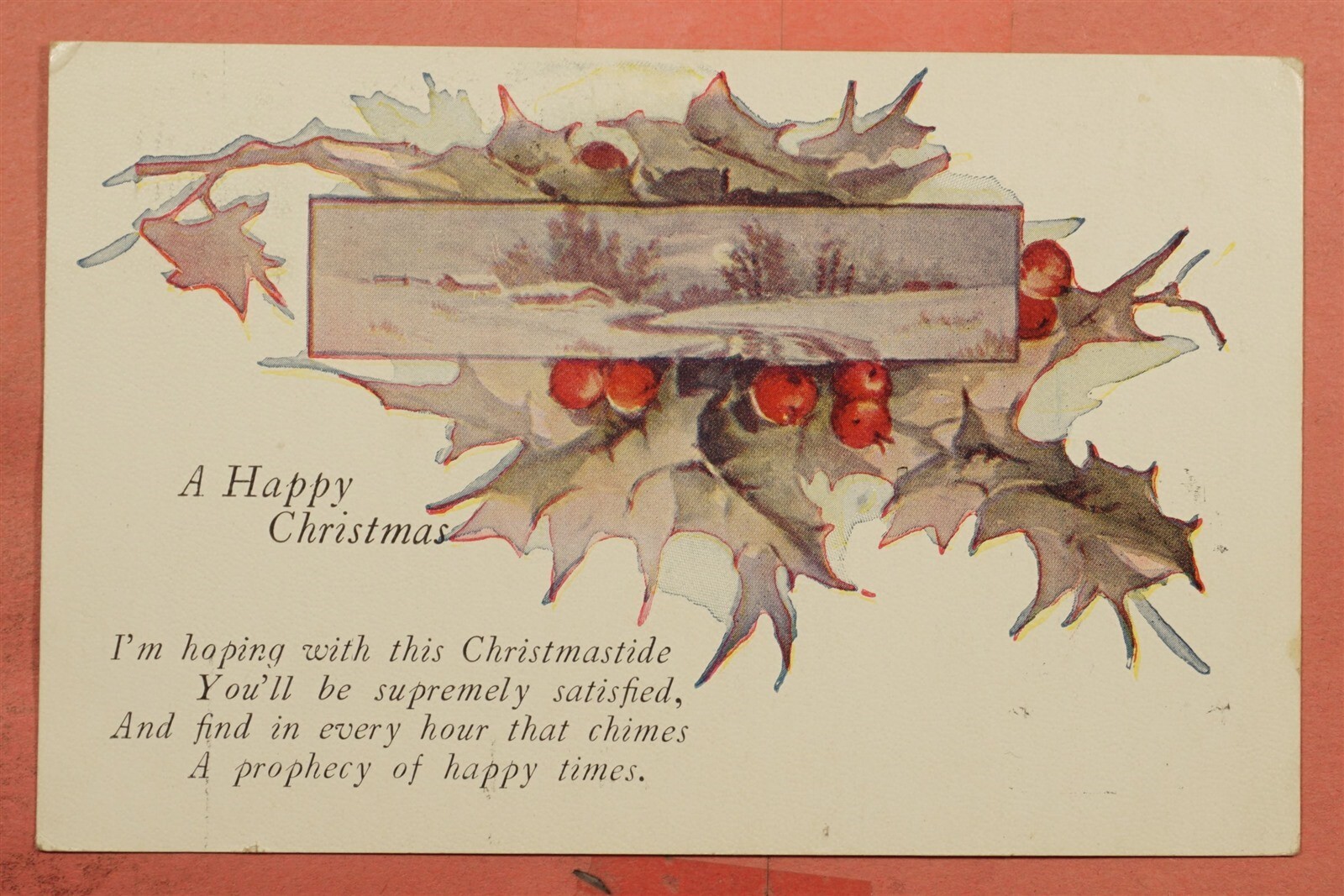 DR WHO 1921 DPO 19091927 LANDING NH CANCEL CHRISTMAS POSTCARD