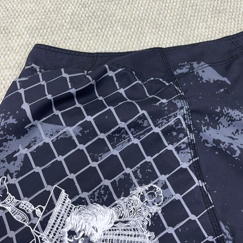 MMA Elite Swim Trunks Men Large Black White Bored Shorts AOP Cage Fighting * - Picture 16 of 18