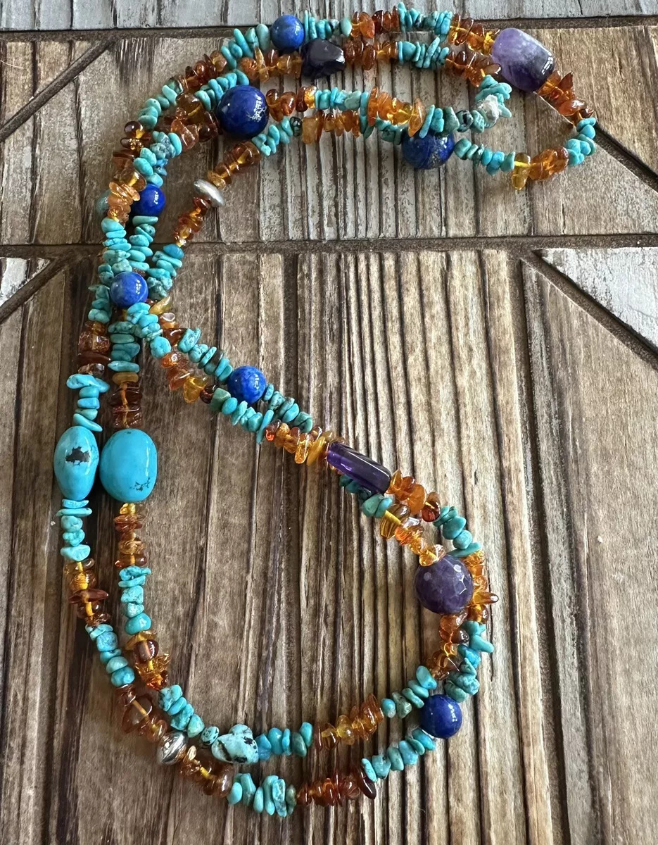 Amber turquoise hotsell necklace