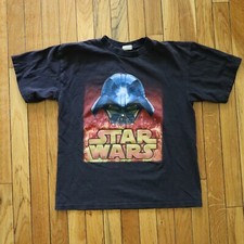 Vintage Star Wars T-Shirt XS Darth Vader Black Made in USA Graphic Tee 90s Y2K
