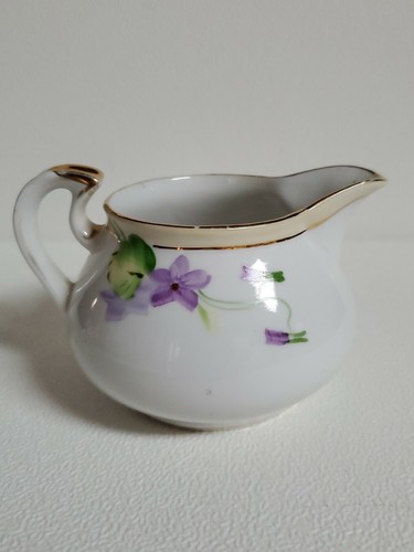 Antique Vintage Nippon Creamer Violet Flowers Gold Trim See Photos - Picture 8 of 12