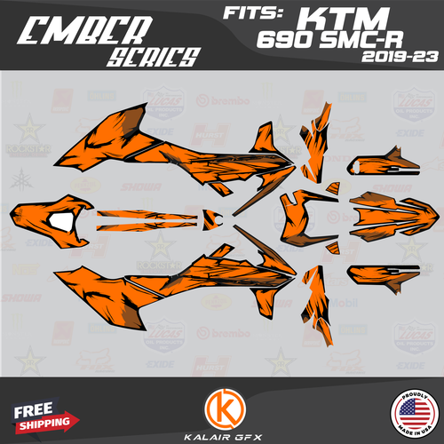 Graphics Kit for KTM 690 SMC-R 2019 2020 2021 2022 2023 Ember - ORANGE - Picture 2 of 7