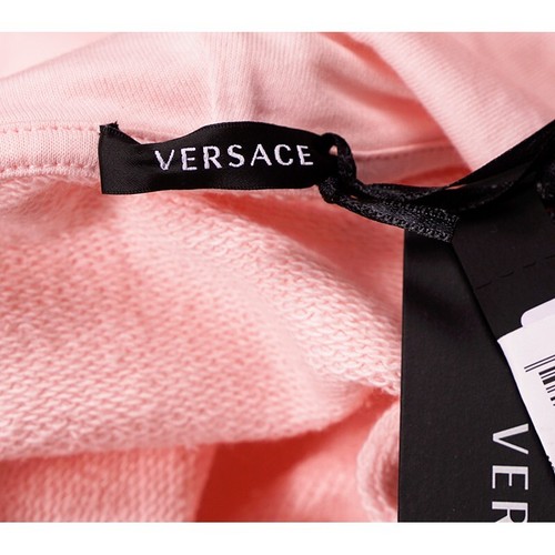 40 NEW $800 VERSACE Woman's CRYSTAL LOGO Cotton CROPPED SWEATSHIRT HOODIE TOP XS - Picture 13 of 14
