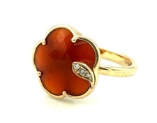 PASQUALE BRUNI - Bague en or 18 carats avec Cornaline et diamants - 3,85 g