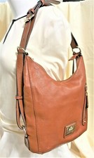 Price Drop Rowallan Wmn Shoulder Bag Cognac Tan Pebble Leather With Studs