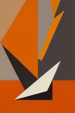 Large Abstract Painting 2x3 ft. Complex Geometric Demrin Fine Art Original NEW