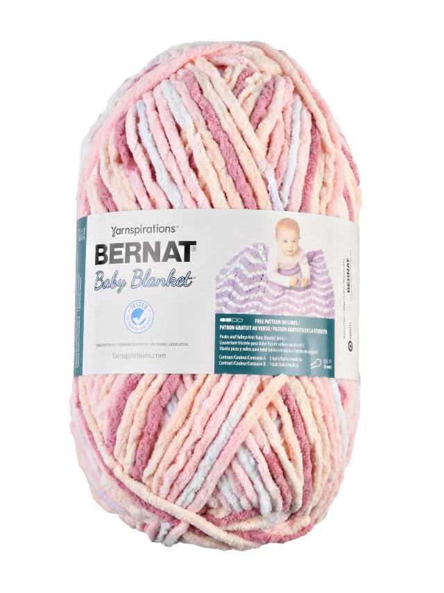 Bernat Baby Blanket Big Ball Yarn, Raspberry Kisses, 1 Unit, 10.5 Oz