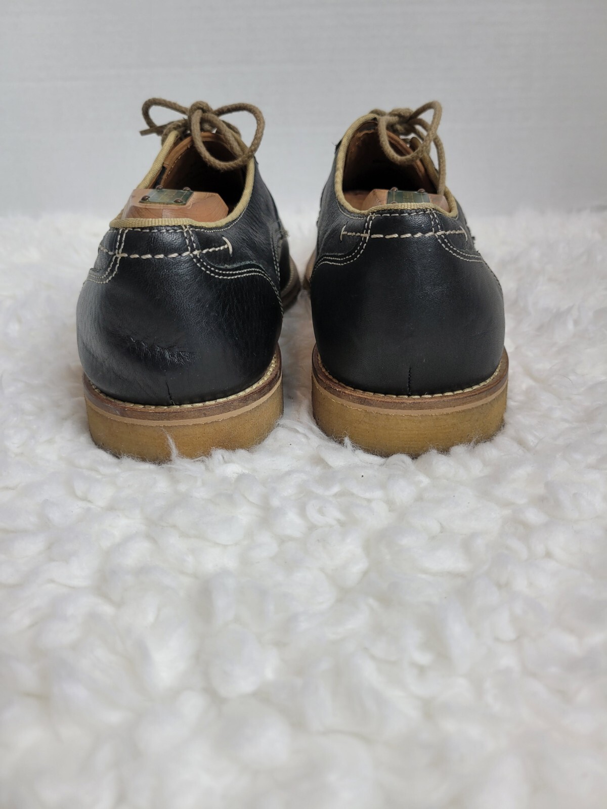 SAOLA Scarpe Oxford da uomo Johnston & Murphy Howell taglia 9 5 punta piatta pelle oliata blu navy