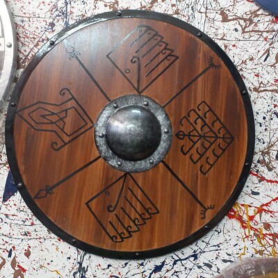 CUSTOMIZED Wooden Round Viking Shield Fully Functional Shield For Battle