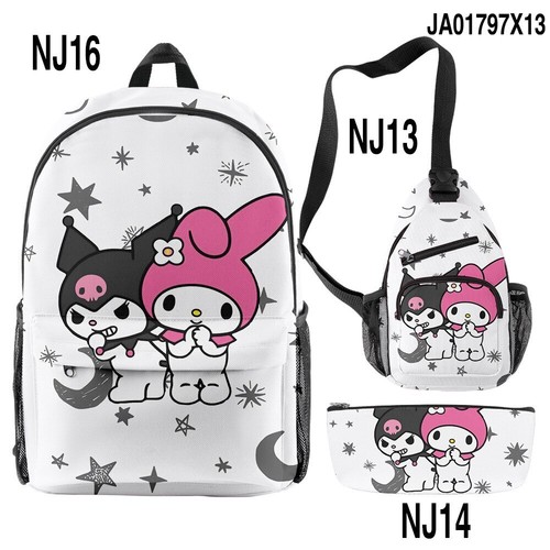 Kuromi Rucksack Brusttasche Student Schreibwaren Aufbewahrung Buchtasche Federmäppchen - Bild 15 von 44