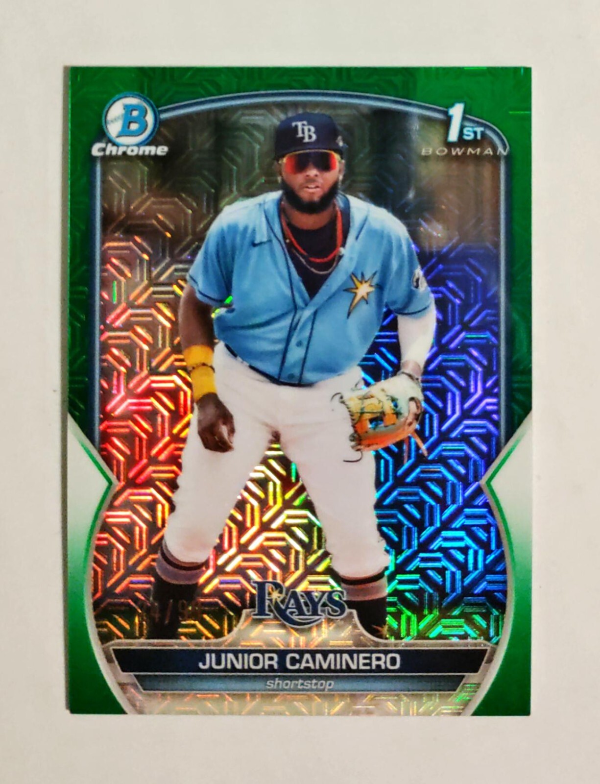Junior Caminero 2023 Bowman Chrome #BCP-61 1st GREEN Mojo Refractor 24/99 RC z1
