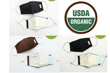 100 USDA ORGANIC Cotton face mask w pocket filter slip Reusable and Washable