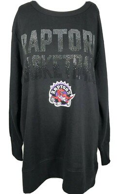 Toronto Raptors Sweater Women s Large Black Pullover Sweatshirt 4Her Carl Banks