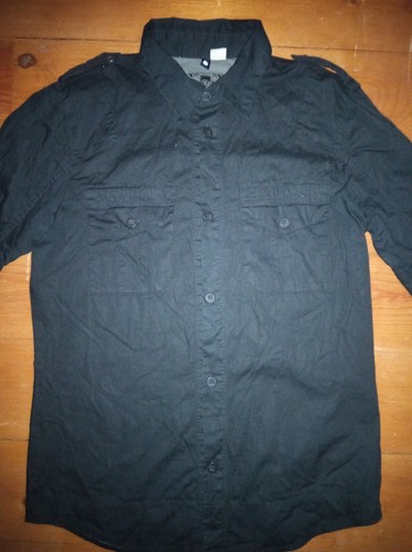 Men`s casual black shirt long sleeve - Wilberton - BLV - military style shirt - Picture 4 of 8