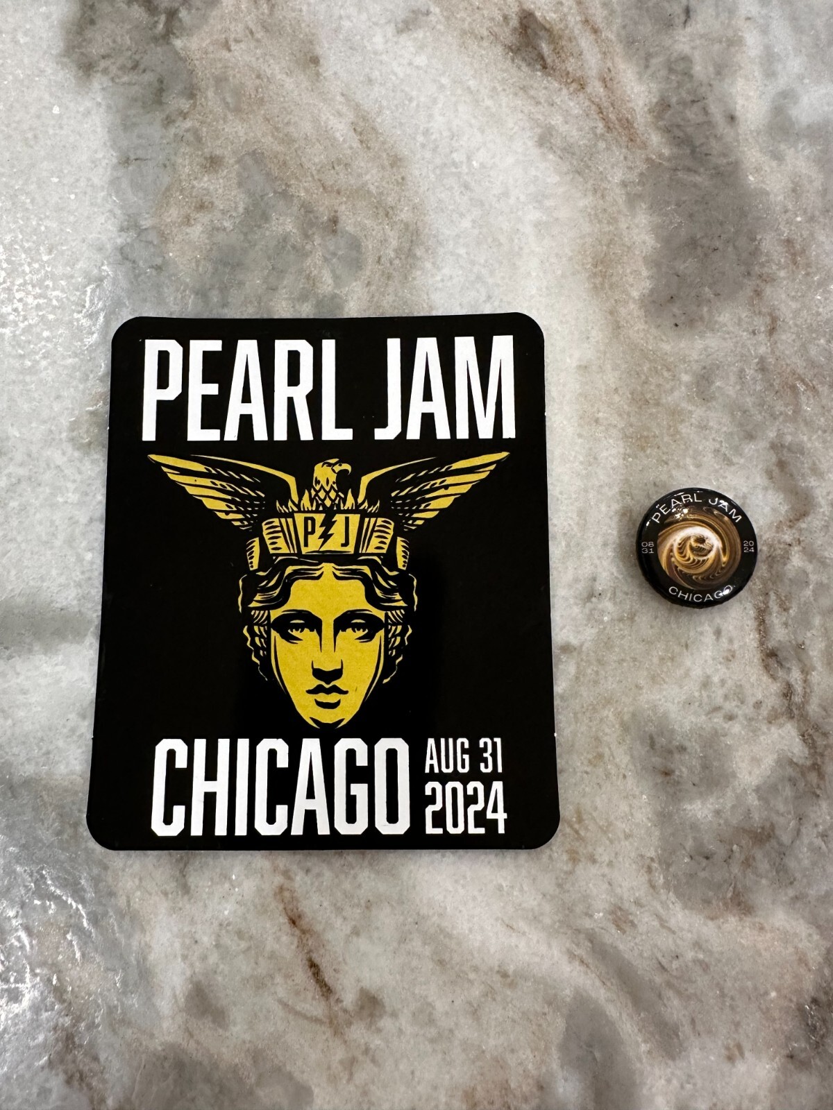 Pearl Jam Wrigley Field Sticker Pin – Chicago – 8-31-2024