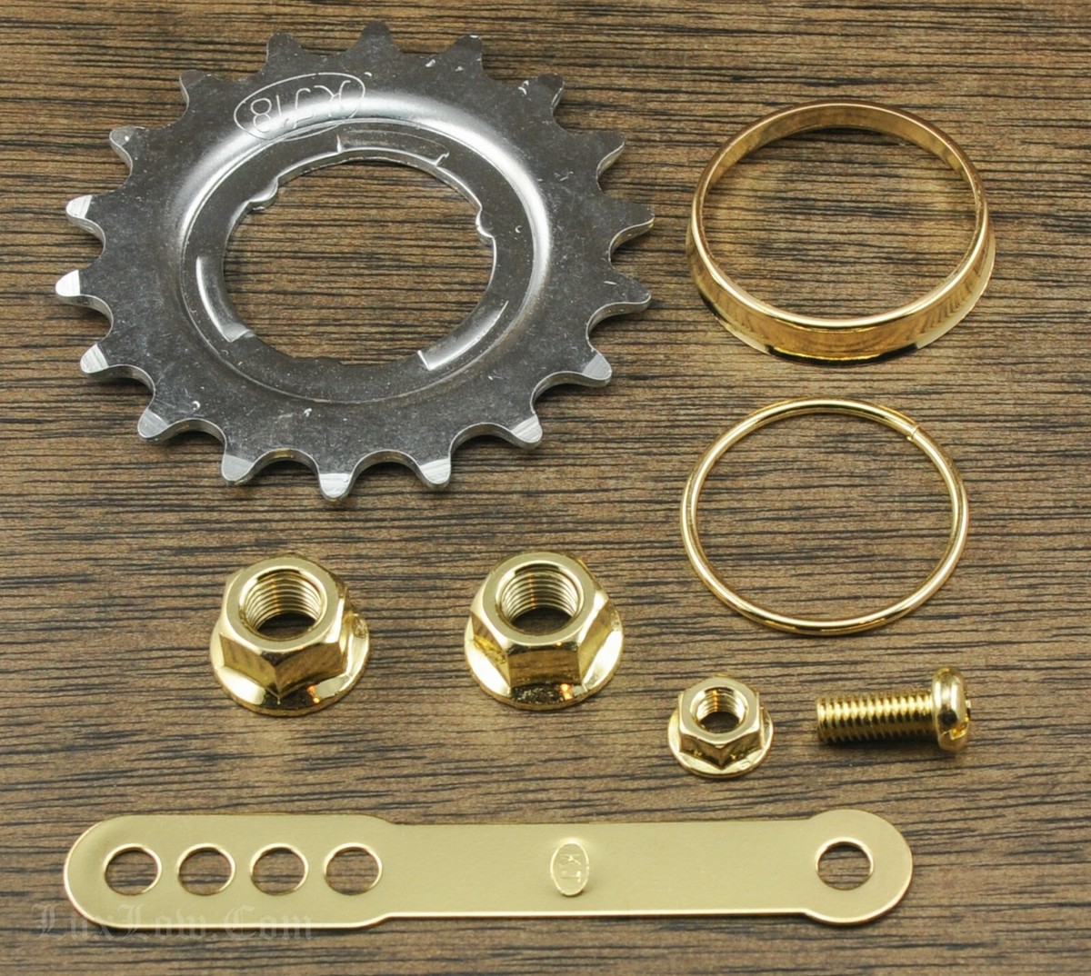 Gold Coaster Brake Hub Trim 18t SPROCKET AXLE NUTS STRAP Bicycle