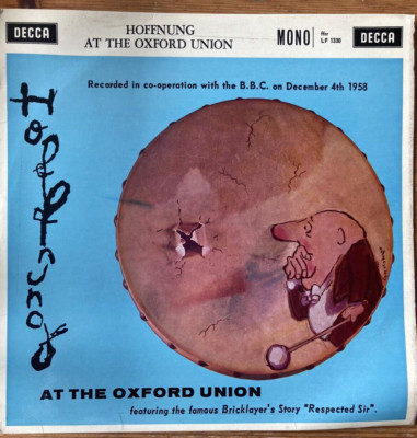 1960 10'' 33 GERARD HOFFNUNG AT THE OXFORD UNION BRICKLAYER'S STORY DECCA LF 1330