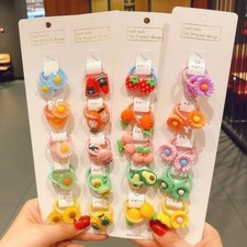 40Pcs/Set Colorful Flower Animal Girls Hairbands Sweet Fruit Elastic Hair Ropes
