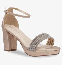 Touch Ups Women's Parker Heeled Sandal, Champagne, 5