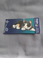Black White Cat Laying Iron On Patch Applique