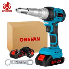 Cordless Drill Electric Rivet Gun Brushless Rivet Nut Gun Kit With 2x Batteries