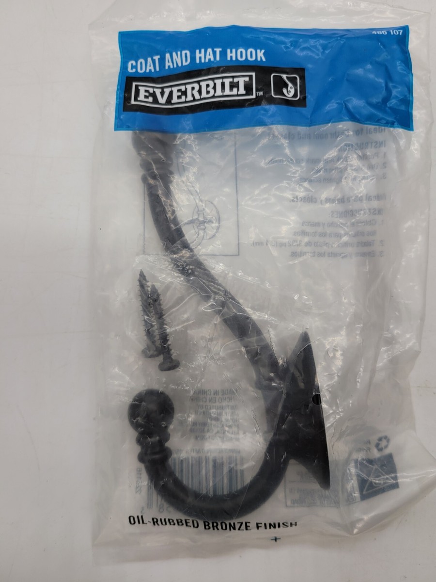 Everbilt Oil-rubbed Bronze Decorative Coat and Hat Hook 15558 for