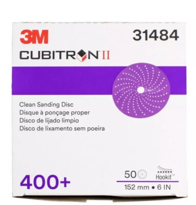 #ad 3M 31484 Cubitron II Hookit Clean Sanding Abrasive Disc 6quot; 400 grade 50 Discs* $59.95