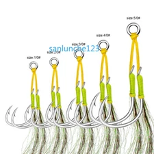 6Pairs/Lot Assist Hooks Double Jigging Hook Saltwater Fishing Hook 1/0-5/0 