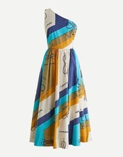 $288 NWT Jcrew One-shoulder cotton poplin dress in Ratti® sail away print size 4