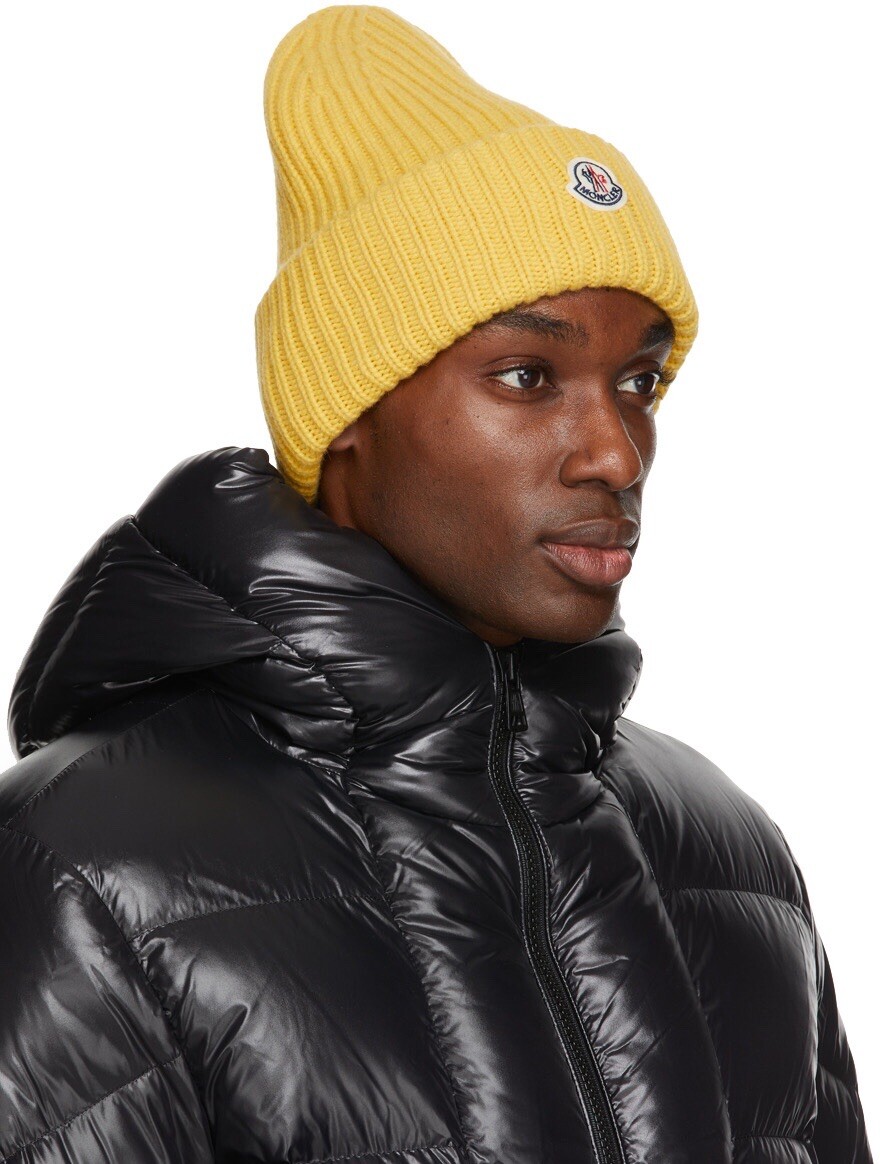 MONCLER Yellow Logo Beanie | eBay