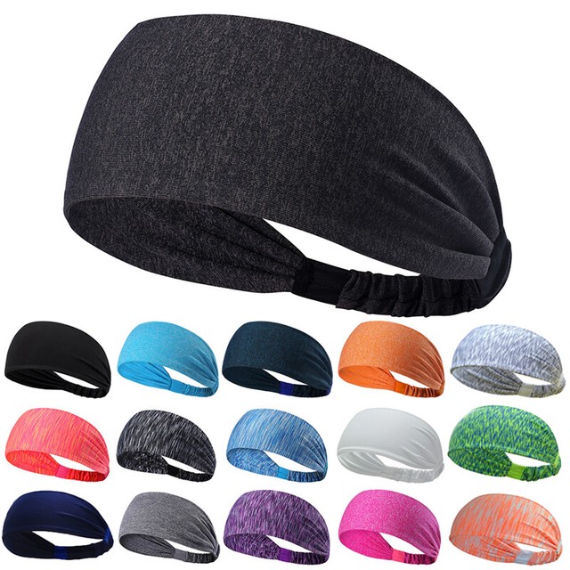 Mens Womens Stretch Sweat Headband Home Sports Gym Fitness Sweatband