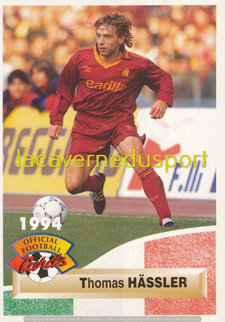265 THOMAS HASSLER AS ROMA CARTE PANINI UNFP FOOTBALL CARDS 1993