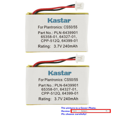 Kastar Headset Battery for CS50 CS55 Plantronics 6535801 653580 Avaya AWH-55