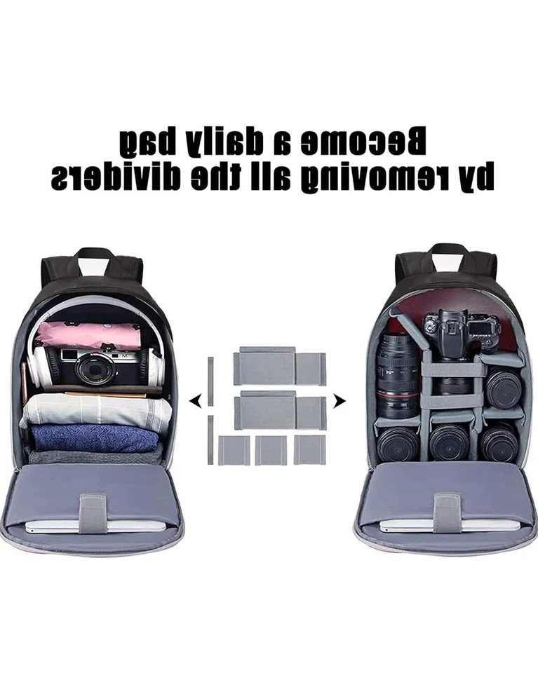 Mochila para cámara DSLR compatible con Canon, Nikon, Sony, accesorios para lentes Foto 4 de 4