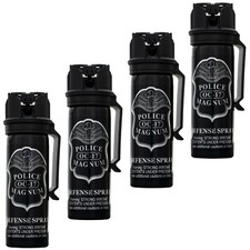 4 POLICE MAGNUM Pepper Spray Self Defense 3oz Flip Top Belt Clip Fogger Security