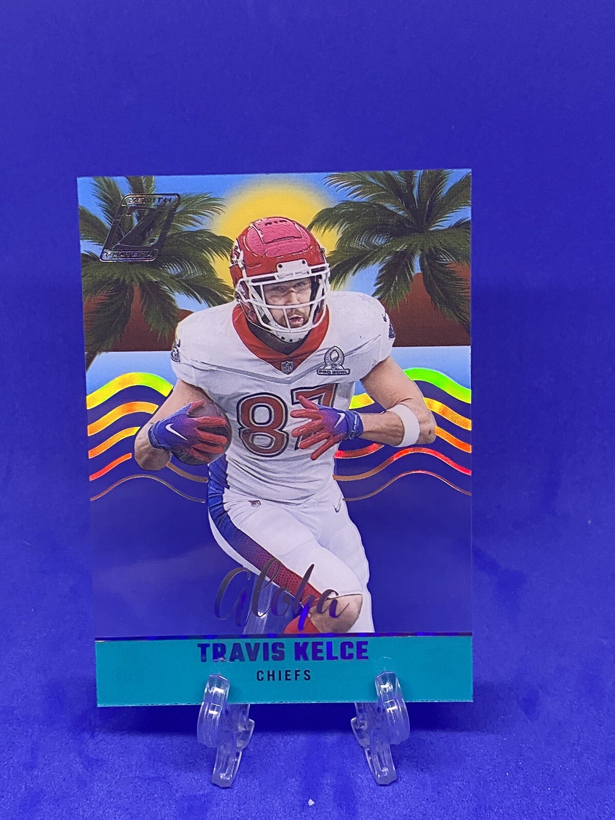 TRAVIS KELCE 2022 PANINI ZENITH ALOHA ACETATE KC CHIEFS SSP