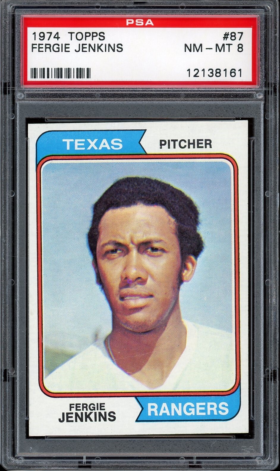 1974 Topps Baseball #87 Fergie Jenkins PSA 8