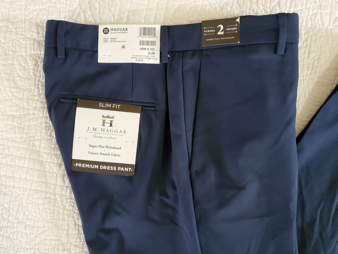 slim fit dress slacks Haggar Premium Stretch Suit Pants in Black main image 1