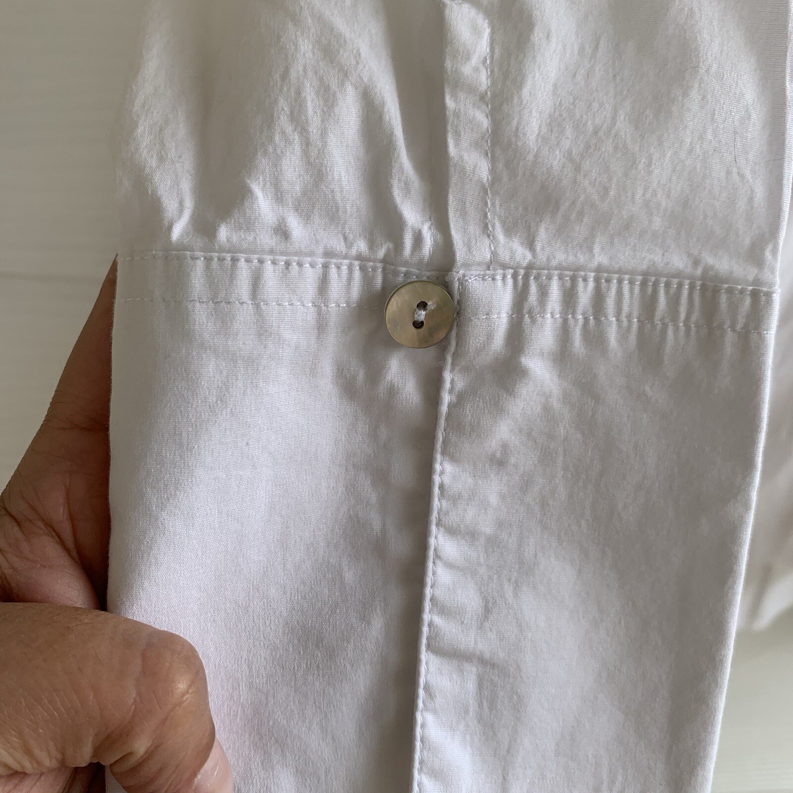 John Mark White Tunic Top Button Down Blouse Long… - image 5