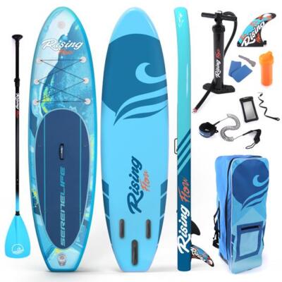 SereneLife 10ft Inflatable Stand Up Paddle Board SUP W Accessories - Pink